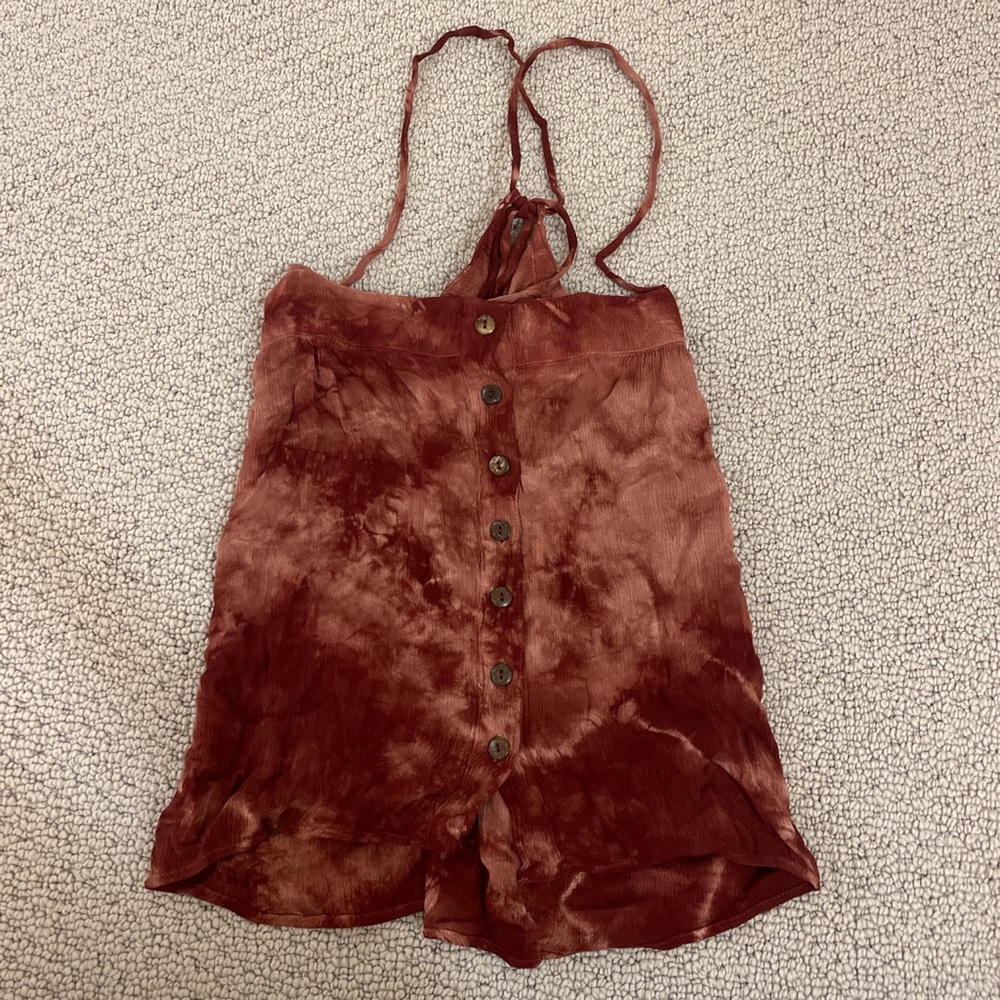 Planet Blue Rust button down tank top